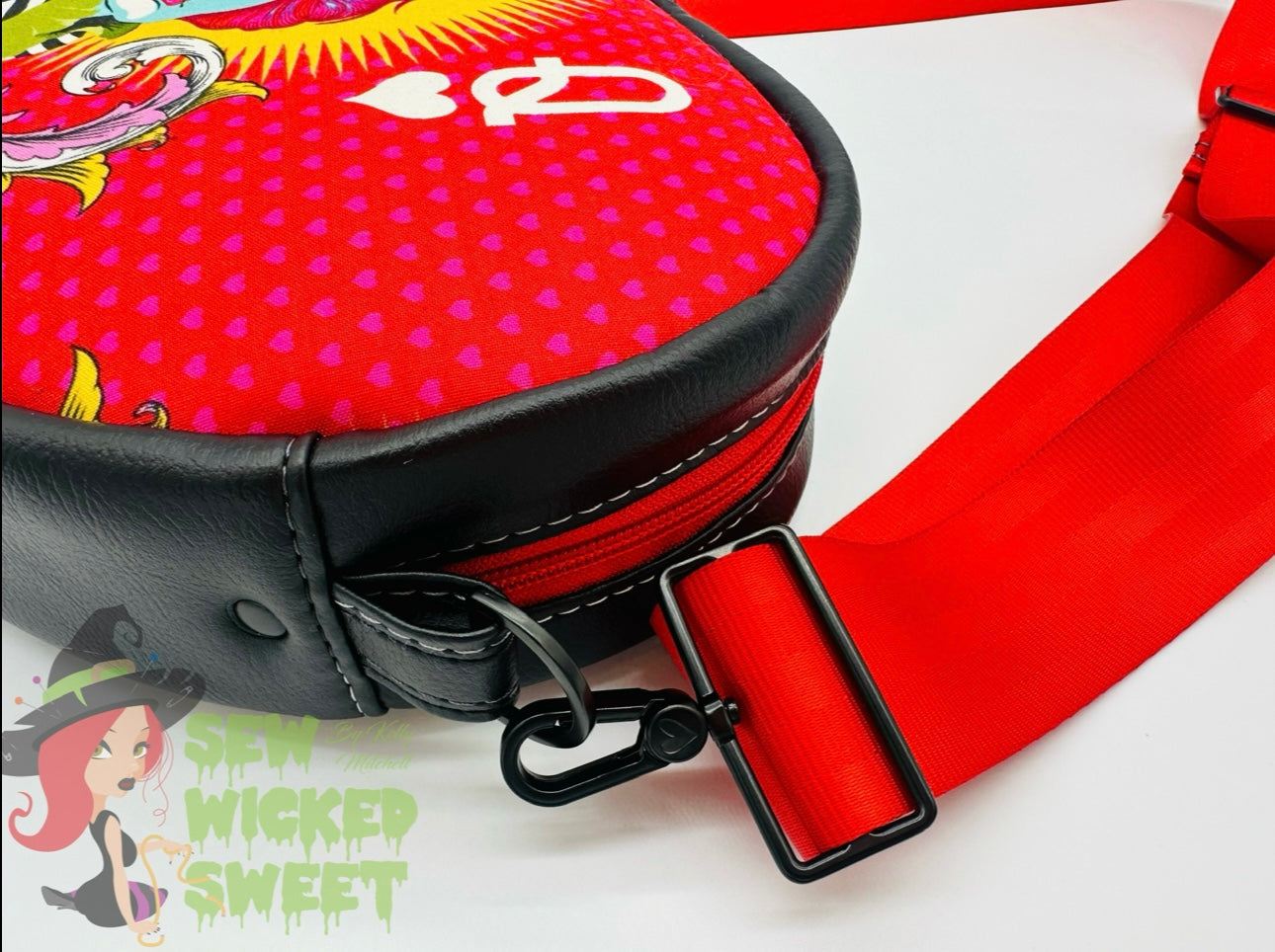 Queen of hearts heart shaped crossbody bag