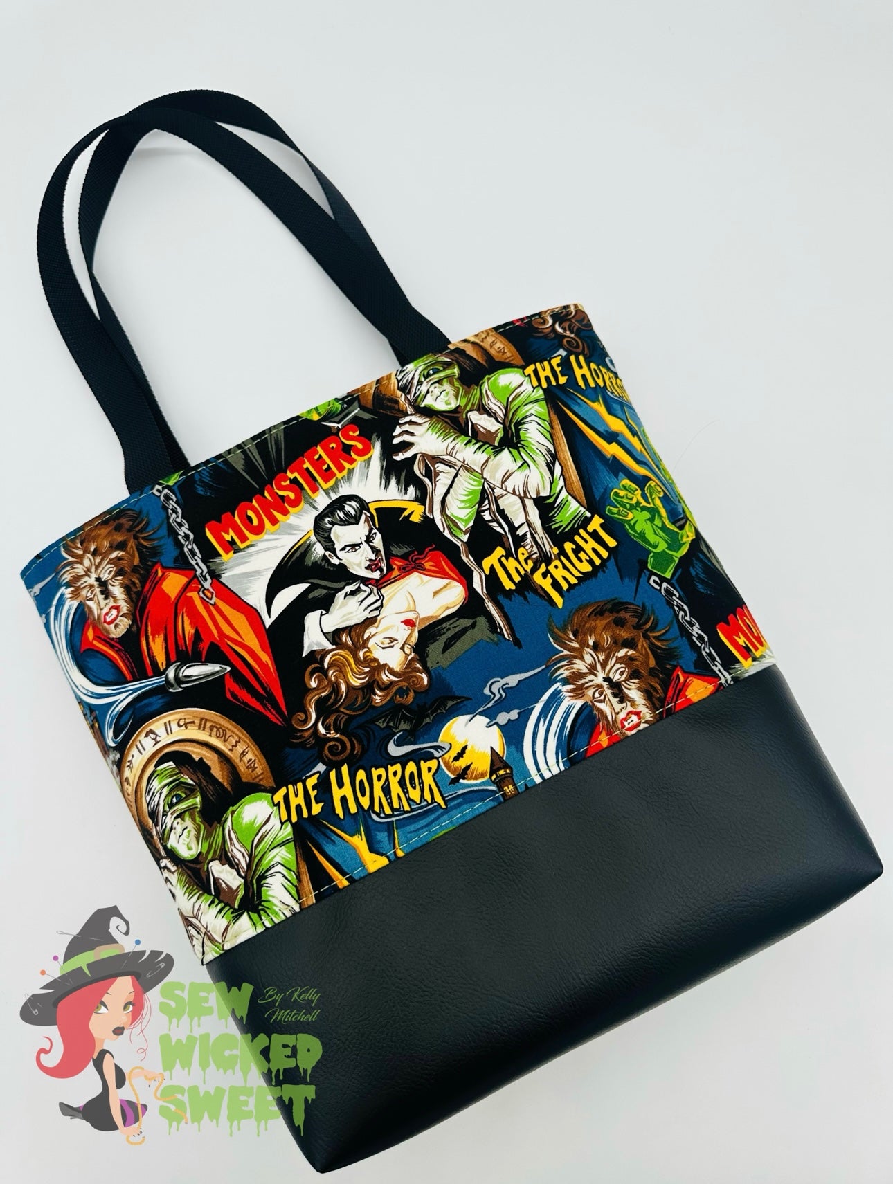 Movie monsters tote bag