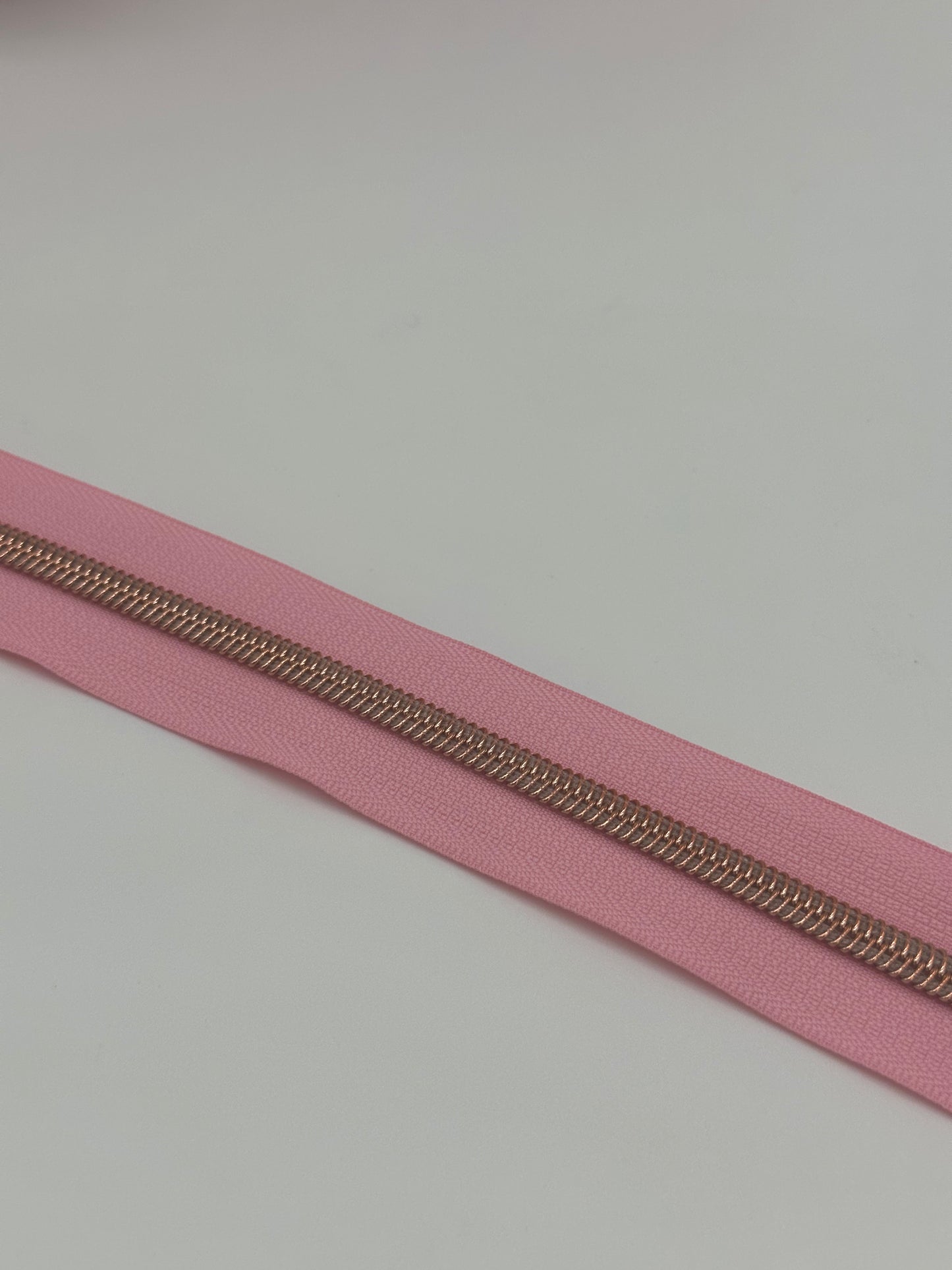 Rose gold zipper by the yard (3 yard cut) light pink