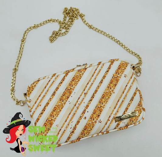 Gold glitter crossbody bag