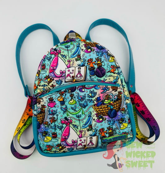 Sewing mice mini backpack