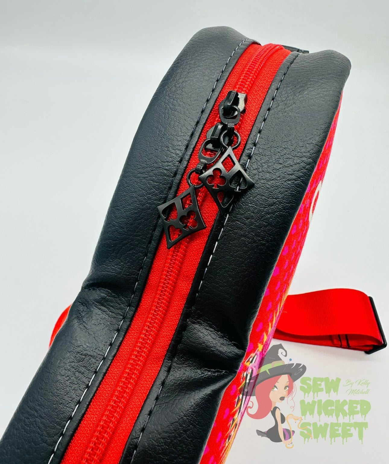 Queen of hearts heart shaped crossbody bag