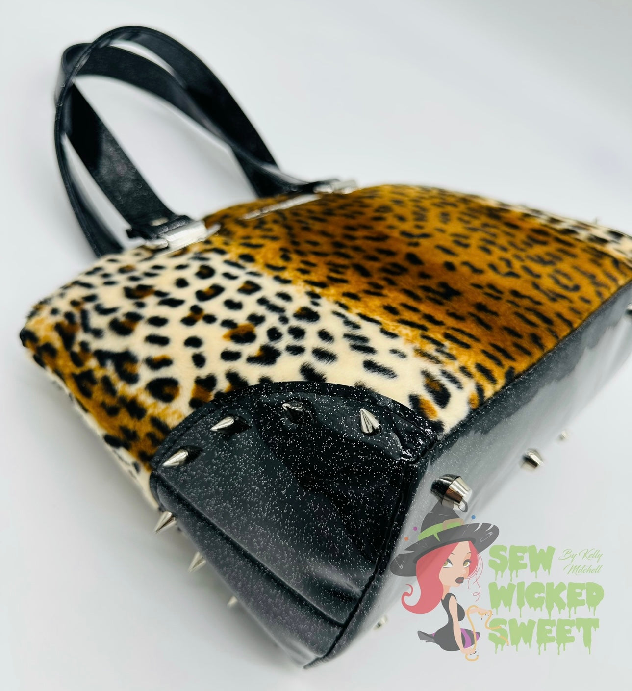 Animal Print with Spikes Handbag