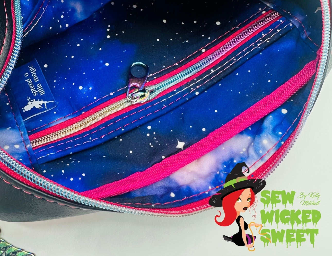 Floral galaxy crossbody bag