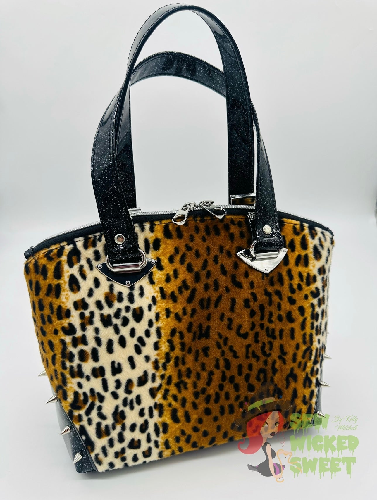 Animal Print with Spikes Handbag