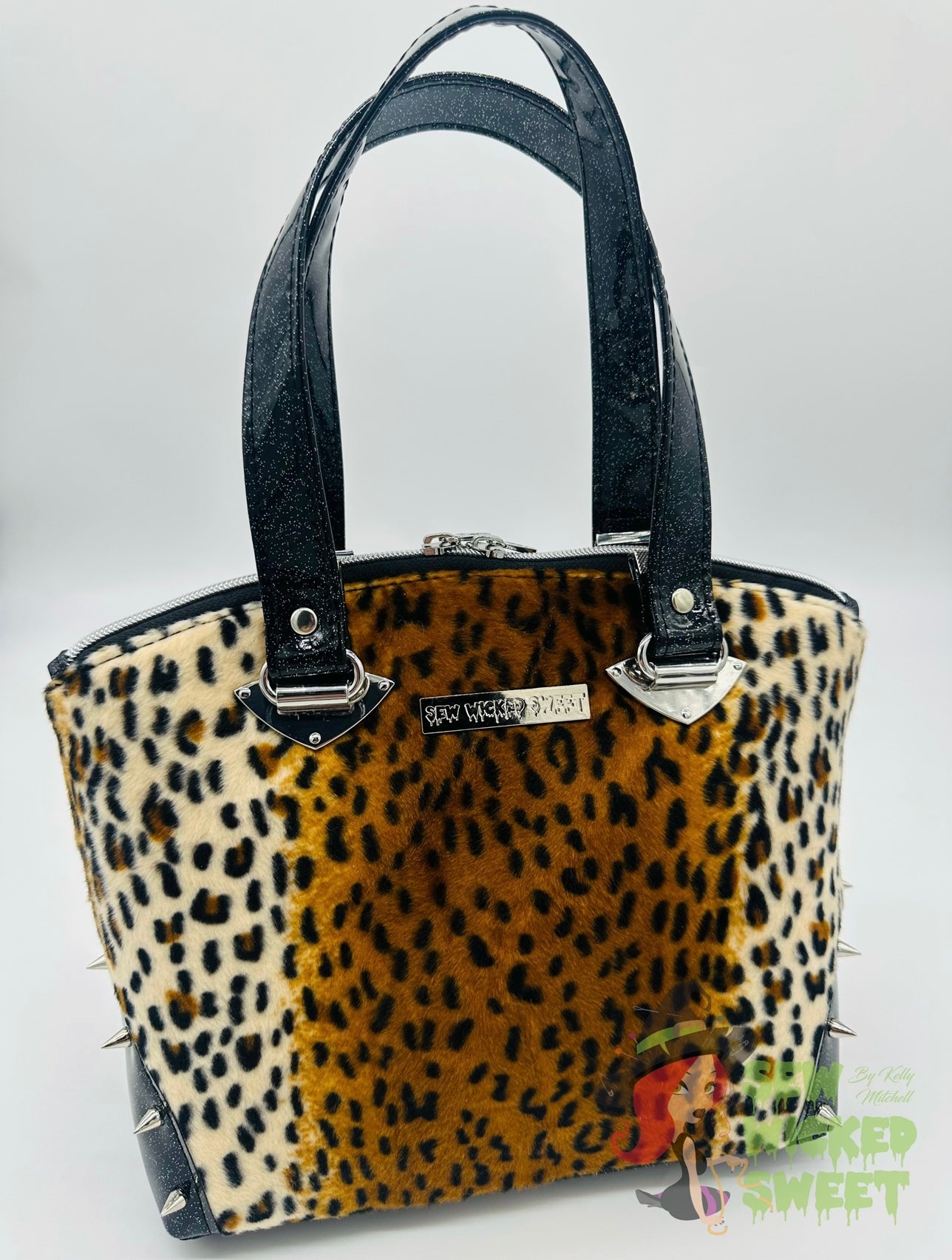 Animal Print with Spikes Handbag