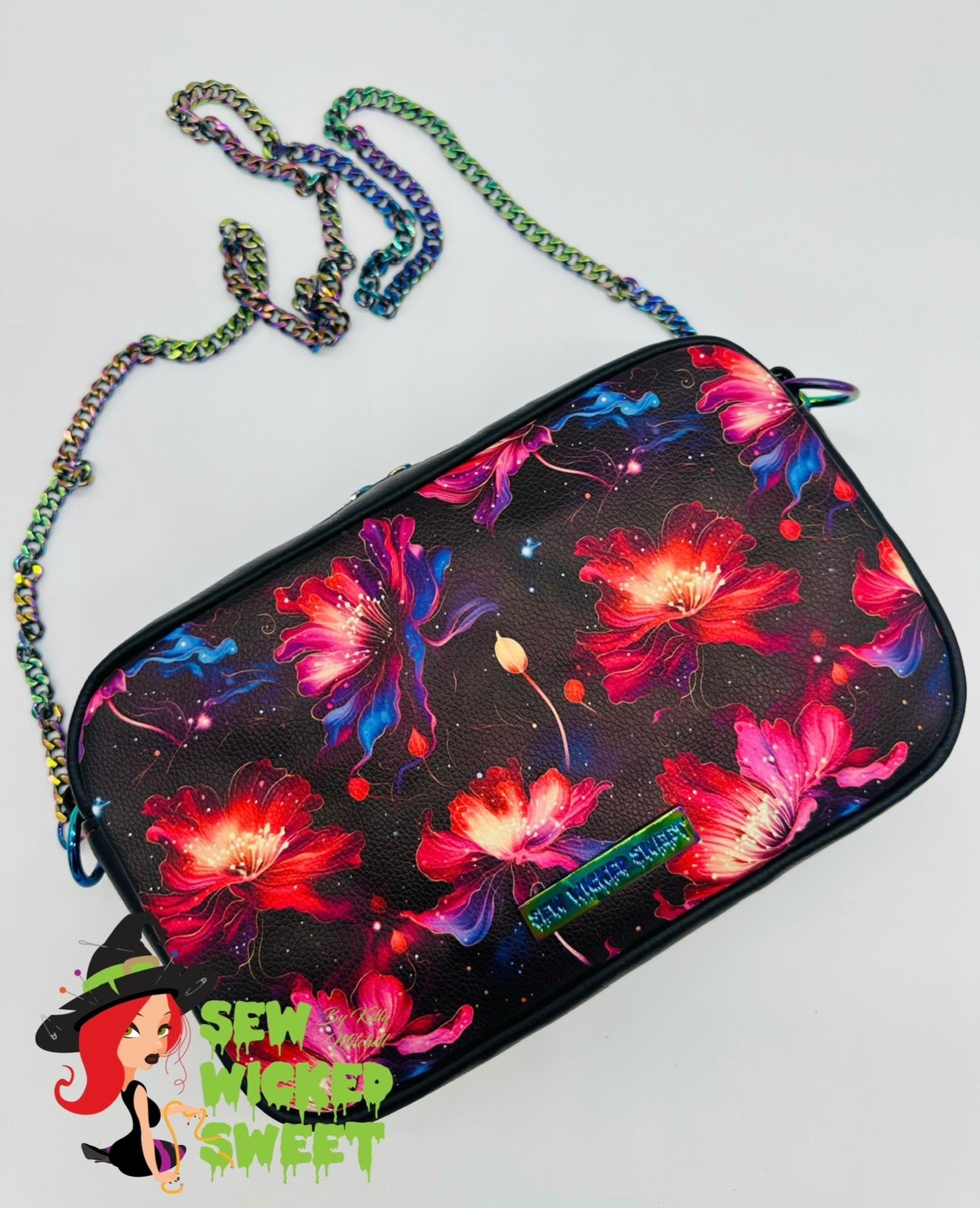 Floral galaxy crossbody bag