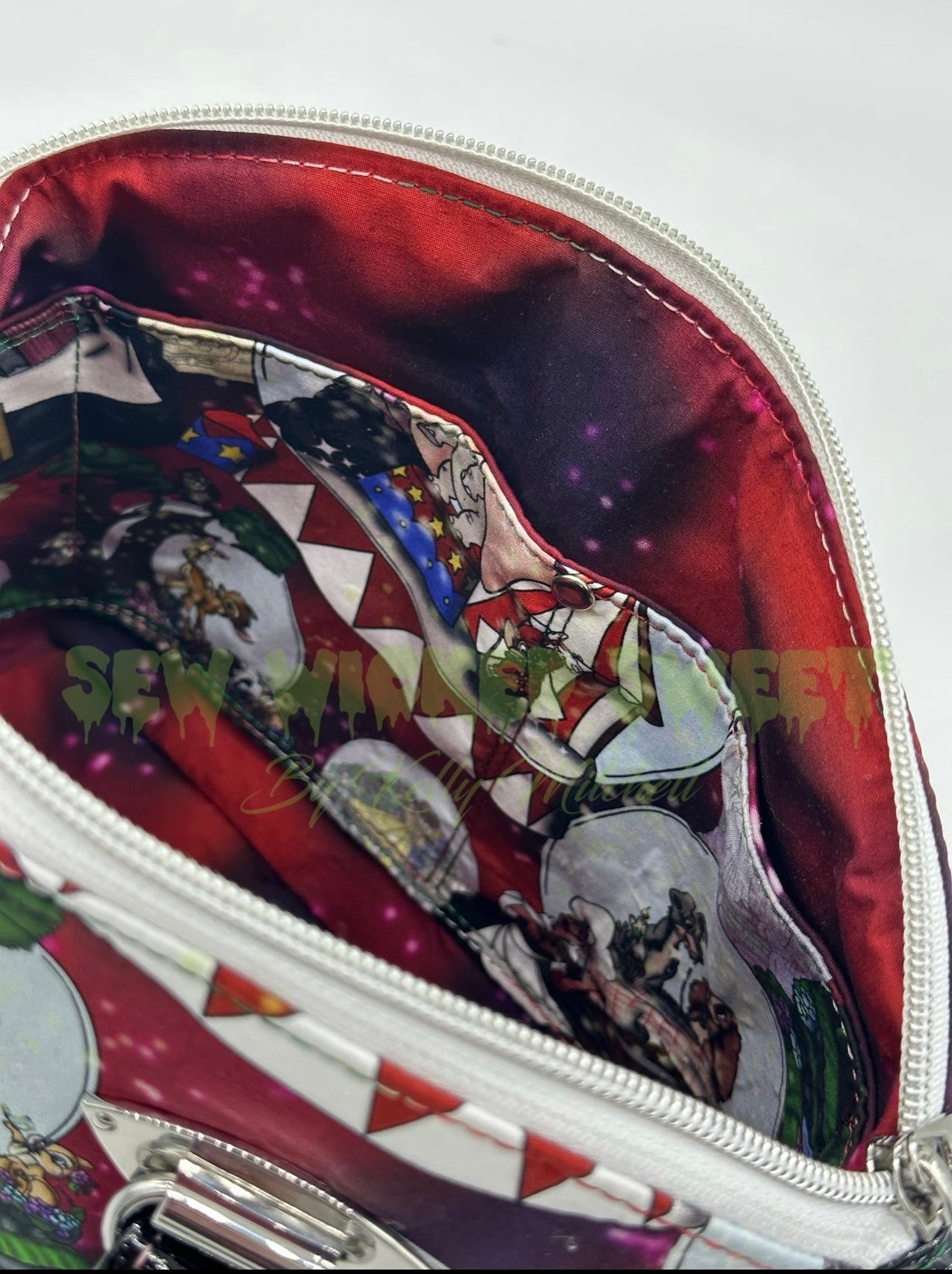 Flying elephant Christmas snow globe handbag