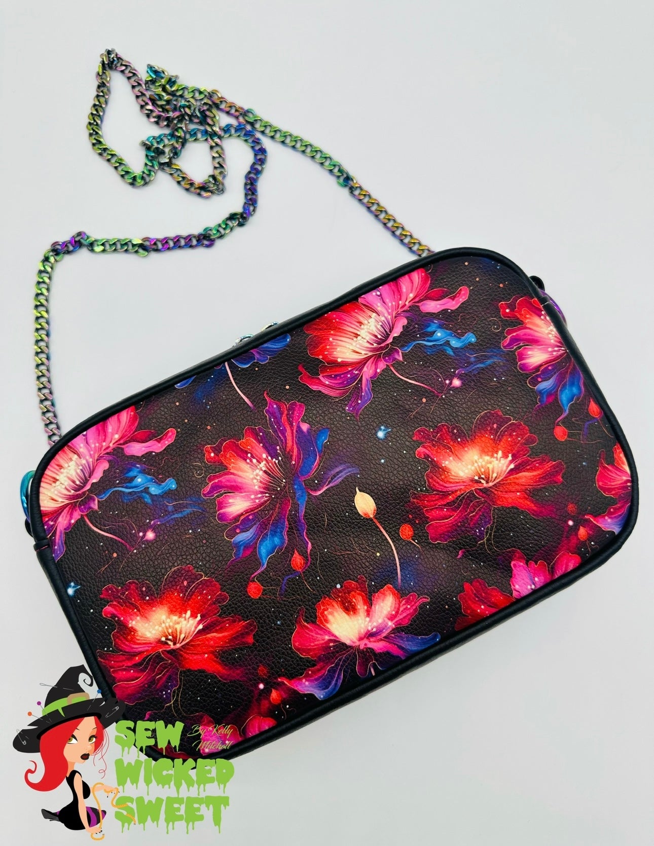 Floral galaxy crossbody bag