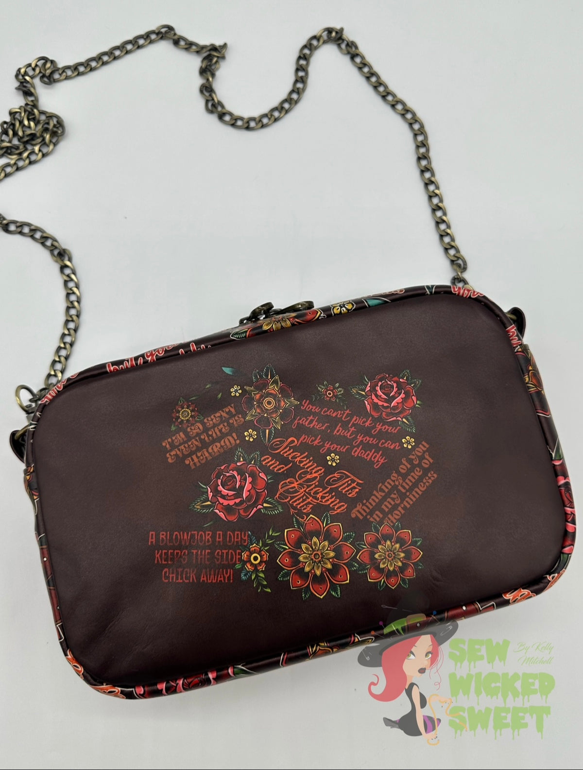 Sassy Floral Tats Crossbody Bag