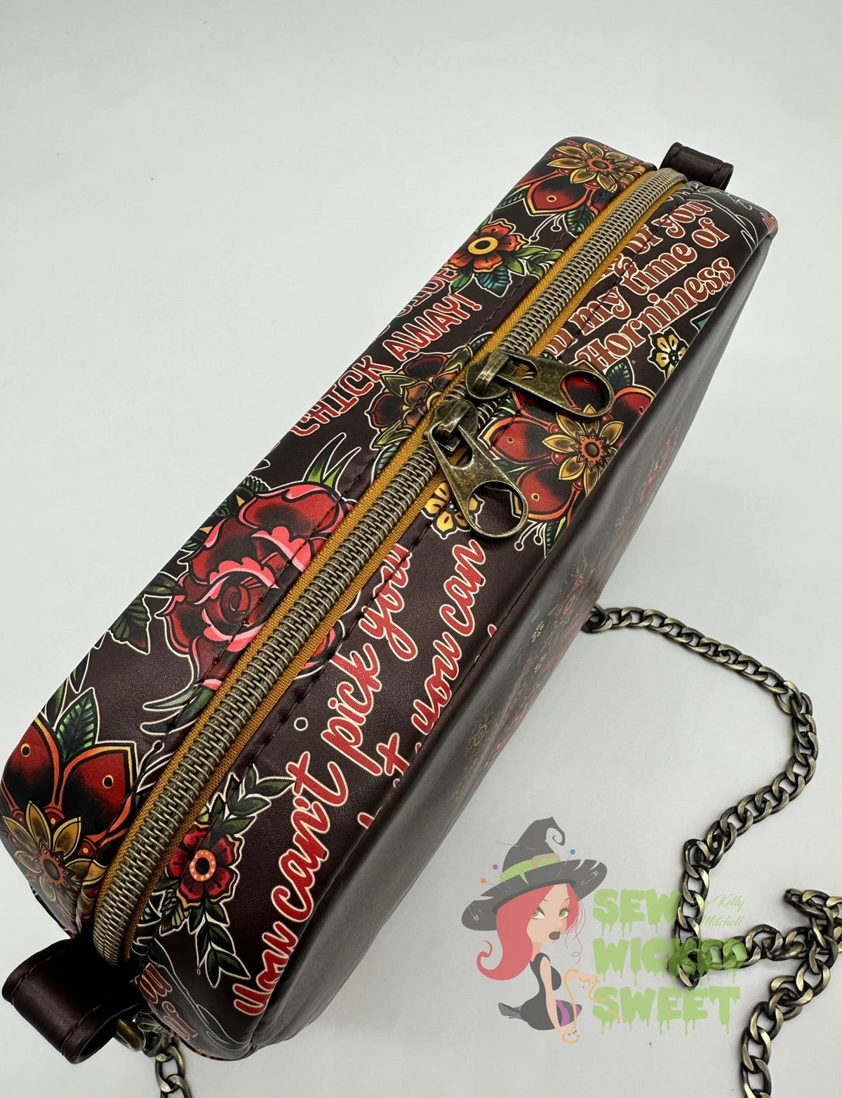 Sassy Floral Tats Crossbody Bag